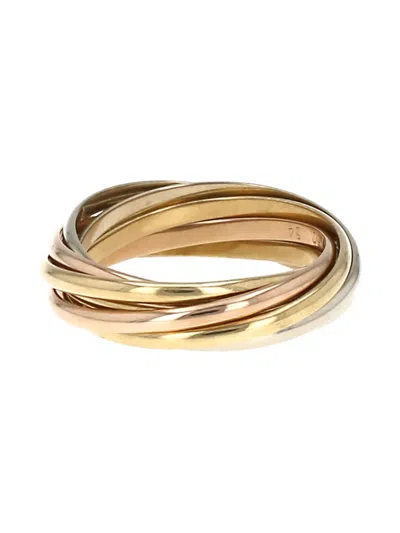 Pre-owned Cartier 18k Yellow Rose And White Gold Trinity Ring