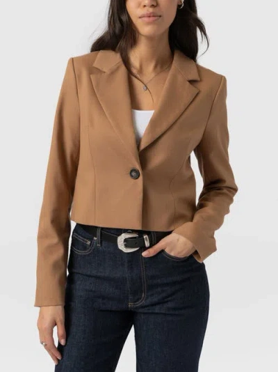 Saint + Sofia Astrid Crop Blazer