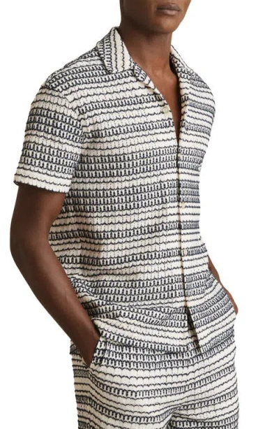 Reiss Chez Crochet Camp Shirt In Multi