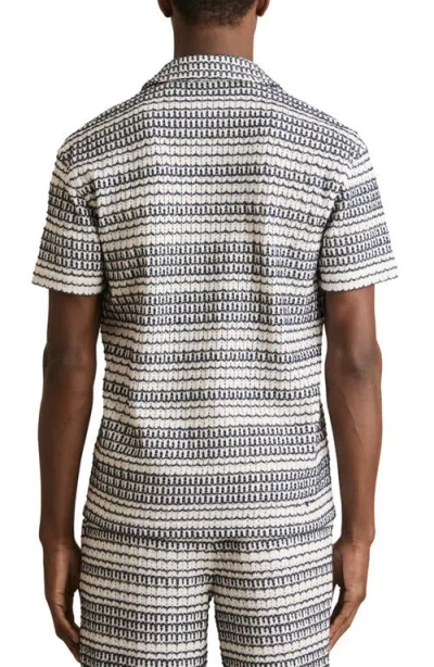 Reiss Chez Crochet Camp Shirt In Multi