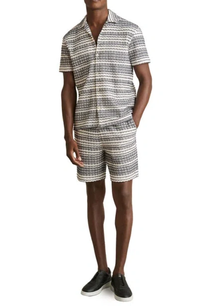 Reiss Chez Crochet Camp Shirt In Multi
