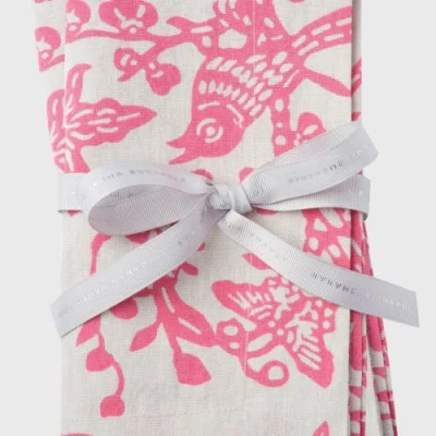 Joanna Buchanan Garden Print Napkin, Set Of Two In Pink