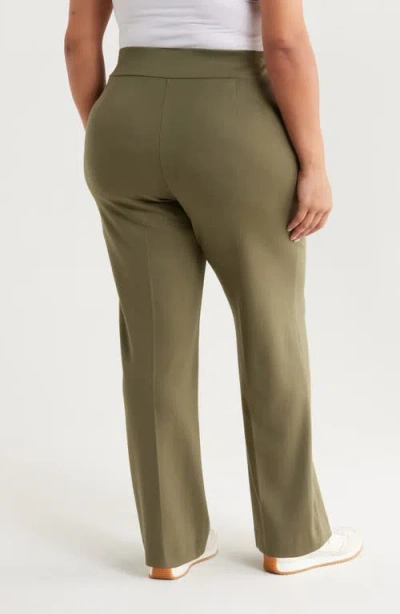 Jones New York Pintuck Pull-on Straight Leg Pants In Green