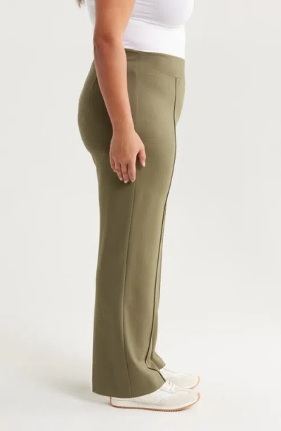 Jones New York Pintuck Pull-on Straight Leg Pants In Green