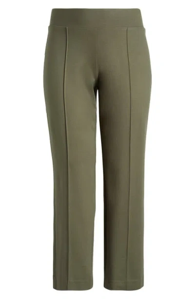 Jones New York Pintuck Pull-on Straight Leg Pants In Green