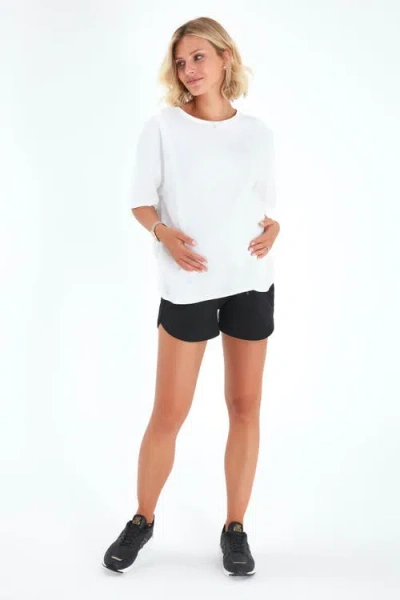 Accouchée Foldover Waistband Maternity Shorts