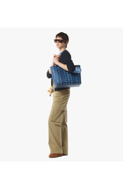 Mcm Toni Visetos Monogram Canvas Top-zip Tote Bag