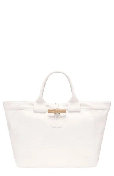 Longchamp Large Le Roseau Cotton Canvas Tote