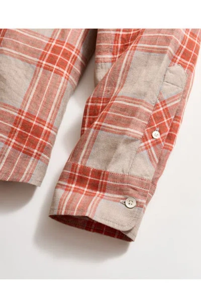 Billy Reid John Standard Fit Plaid Linen Button-up Shirt In Brown