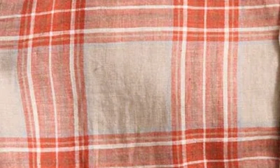 Billy Reid John Standard Fit Plaid Linen Button-up Shirt In Brown