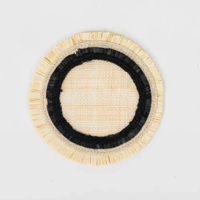 Joanna Buchanan Ruffle Edge Straw Coasters In Multi