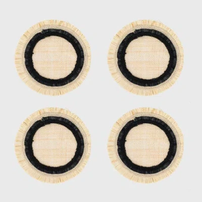 Joanna Buchanan Ruffle Edge Straw Coasters In Multi
