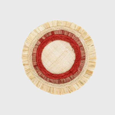 Joanna Buchanan Ruffle Edge Straw Coasters In Multi