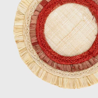 Joanna Buchanan Ruffle Edge Straw Coasters In Multi