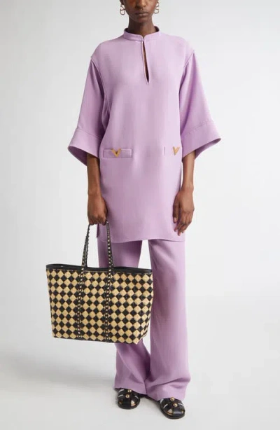 Valentino Garavani V-detail Crepe Couture Tunic Top