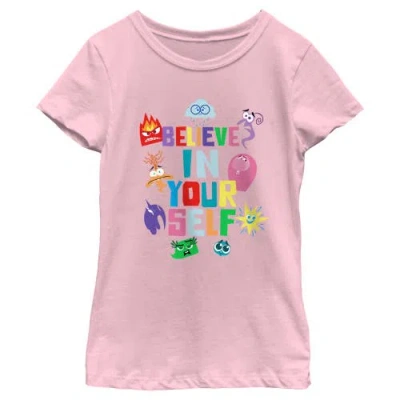 Inside Out 2 Girl's  Believe In Your Self  Graphic T-shirt In Pink