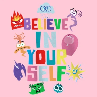 Inside Out 2 Girl's  Believe In Your Self  Graphic T-shirt In Pink