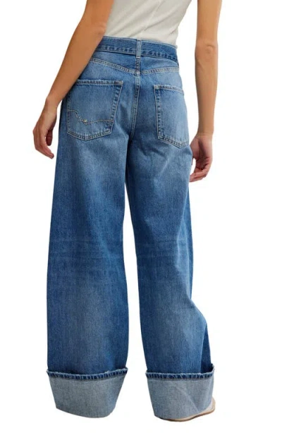 Free People East Bay Belted Cuffed High Waist Wide Leg Jeans