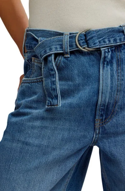 Free People East Bay Belted Cuffed High Waist Wide Leg Jeans