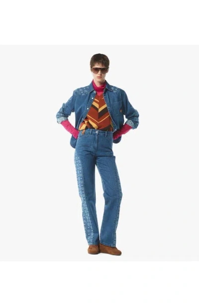 Mcm Denim Shirt With Monogram In Blue
