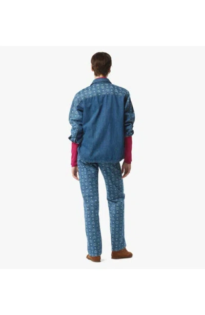 Mcm Denim Shirt With Monogram In Blue