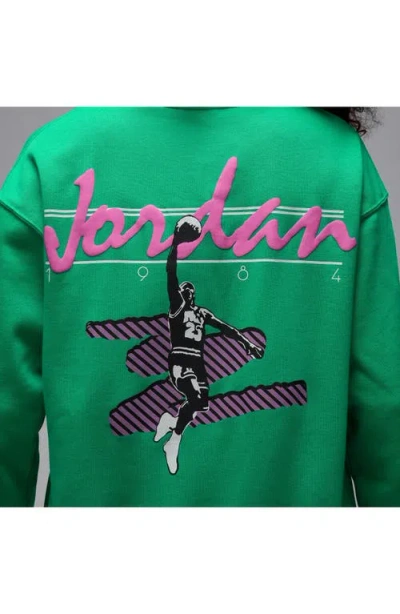 Jordan Brooklyn Oversize Fleece Crewneck Sweatshirt In Green