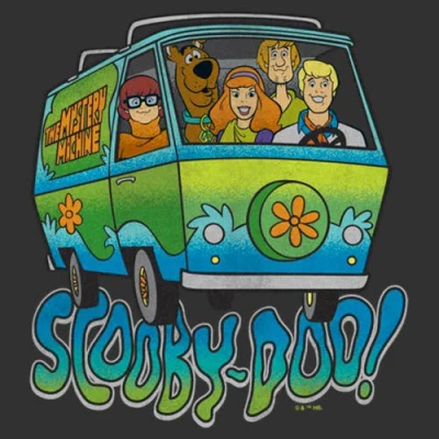 Scooby Doo Colorful Van Shot  Graphic T-shirt In Gray