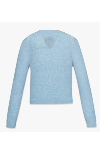Mcm Logo Patch Knit Cardigan In Blue