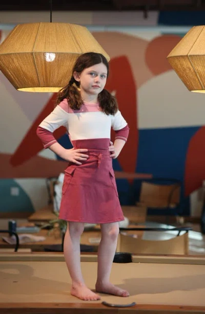 Maniere Manière Kids' Rugby Skirt In Burgundy