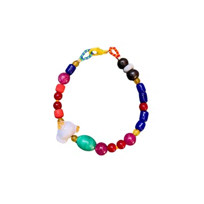 Desert Lobby Women's Gossip – Colorful Beaded Bracelet With Murano Popcorn Charm
