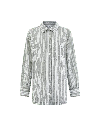 Nudea Women's Green The Midi Shirt -sage Stripe