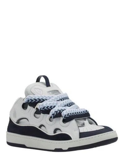 Lanvin Curb Lace-up Sneakers In White