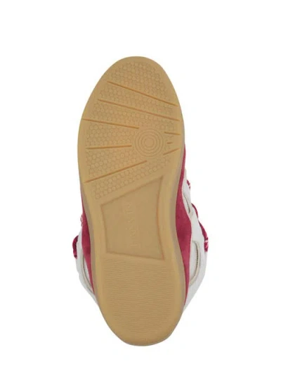 Lanvin Curb Sneakers With Padded Tongue And Multicolor Laces In White