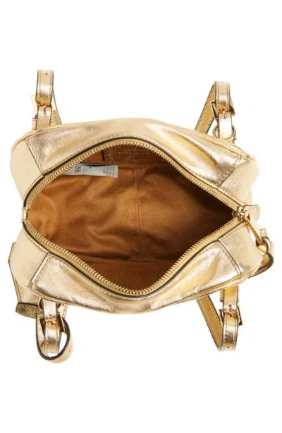 Versace Mini Tag Bowling Metallic Leather Shoulder Bag