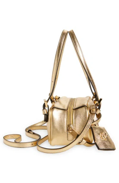 Versace Mini Tag Bowling Metallic Leather Shoulder Bag