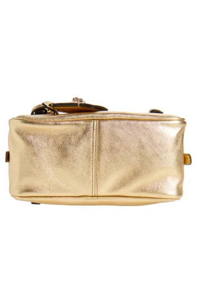Versace Mini Tag Bowling Metallic Leather Shoulder Bag