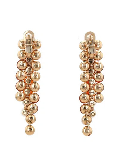 Pre-owned Van Cleef & Arpels Vintage 18k Rose Gold Multi-stone Bouton D'or Earrings