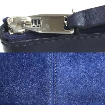 Pre-owned Balenciaga Blue Navy Suede Clutch Bag ()
