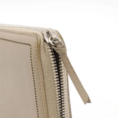 Pre-owned Balenciaga Grayish Leather Long Wallet (bi-fold) ()