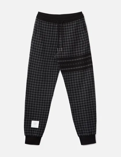 Thom Browne Engineered 4 Bar In Cotton Gunclub Check Jacquard Sweatpants