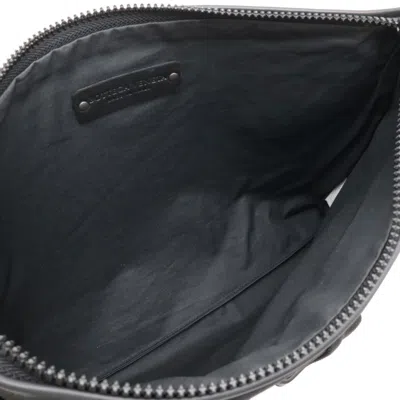 Pre-owned Bottega Veneta Black Intrecciato Nylon Canvas Clutch Bag ()