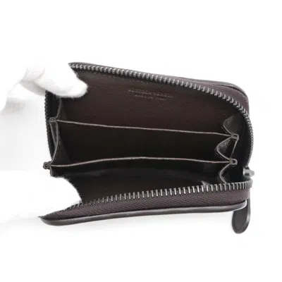 Pre-owned Bottega Veneta Intrecciato Brown Leather Coin Purse/coin Case ()