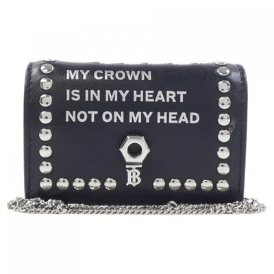 Pre-owned Burberry Black Chain/shoulder Wallet ()