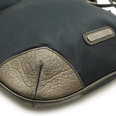 Pre-owned Burberry Black Metallic Brown Nylon Leather Shoulder Bag ()