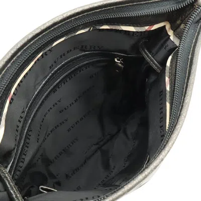 Pre-owned Burberry Black Metallic Brown Nylon Leather Shoulder Bag ()