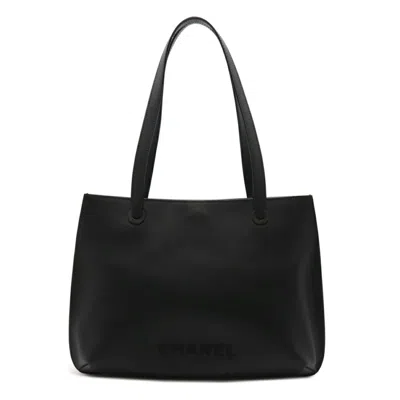 Pre-owned Chanel Black Grained Calfskin Shoulder Bag Tote Bag ()