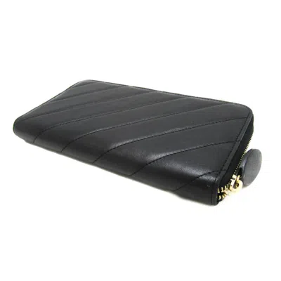 Pre-owned Chanel Black Leather Long Wallet (bi-fold) ()