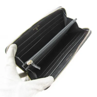 Pre-owned Chanel Black Leather Long Wallet (bi-fold) ()