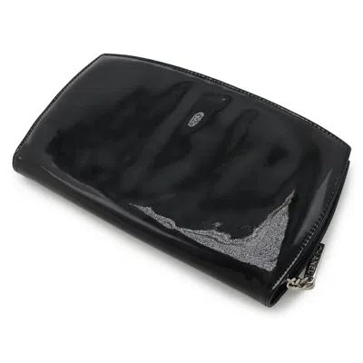 Pre-owned Chanel Black Patent Leather Long Wallet (bi-fold) ()