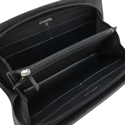Pre-owned Chanel Black Patent Leather Long Wallet (bi-fold) ()